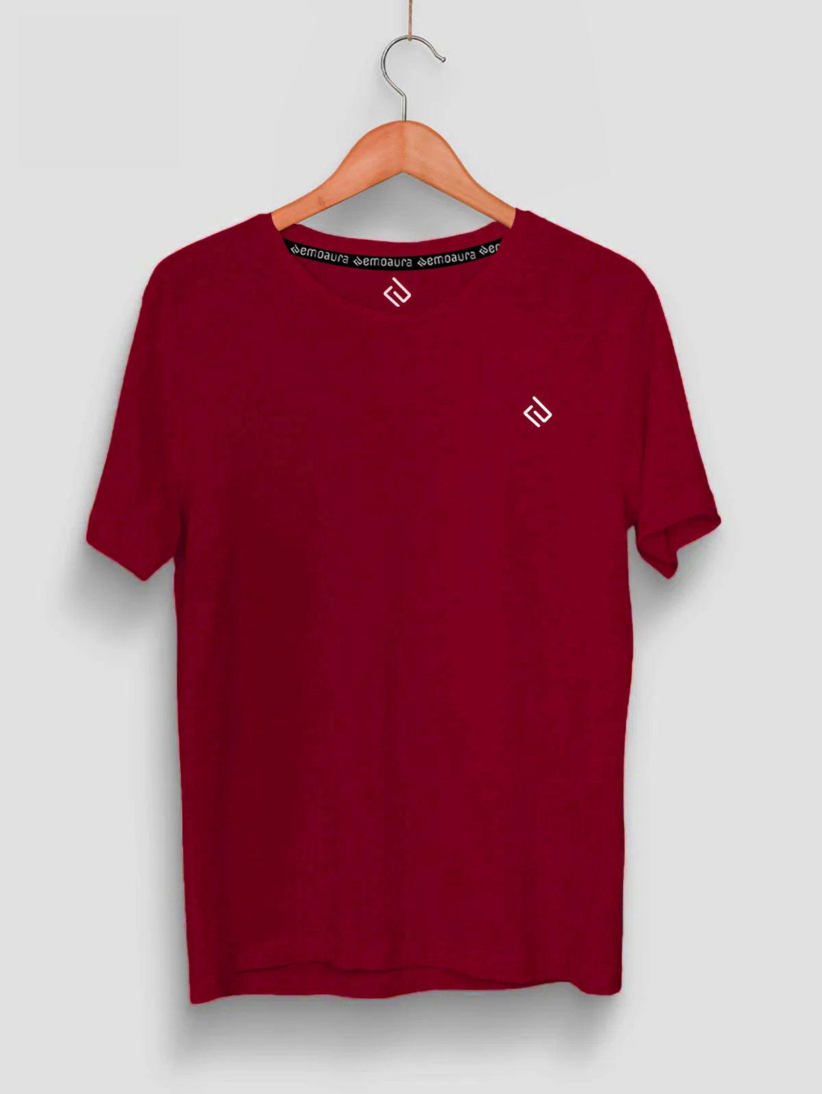 Plain Classic Fit T-Shirt with logo on chest - emoaura | India's favorite fashion brand