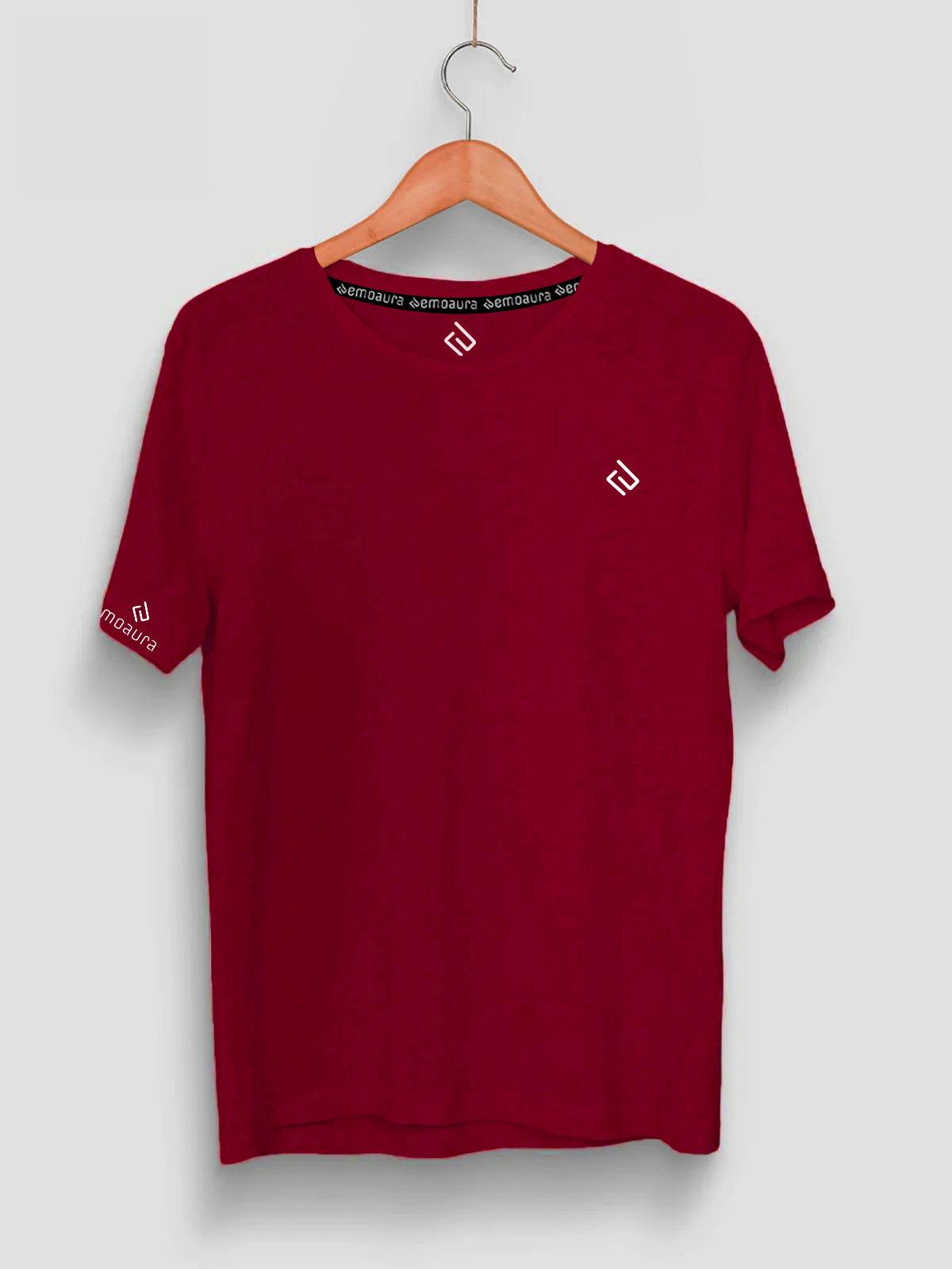 Plain Classic Fit T-Shirt Branding (Chest & Sleeve) on chest - emoaura | India's favorite fashion brand