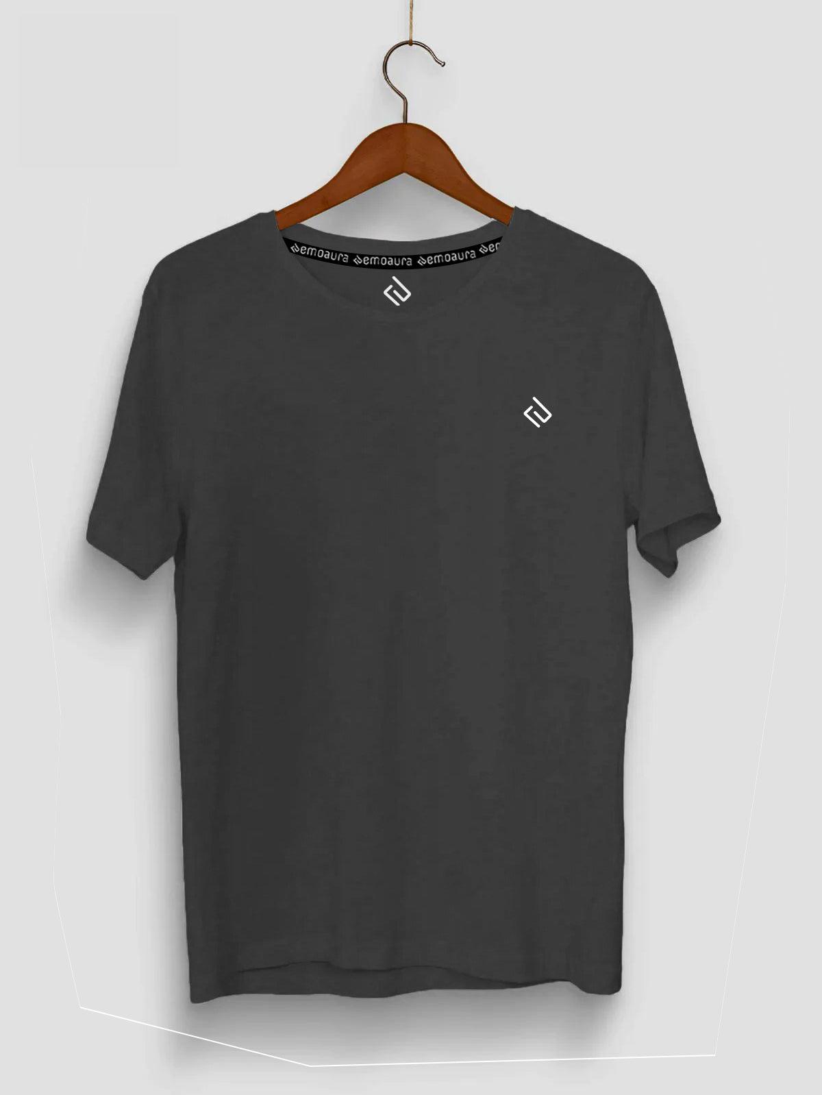 Plain Classic Fit T-Shirt with logo on chest - emoaura | India's favorite fashion brand