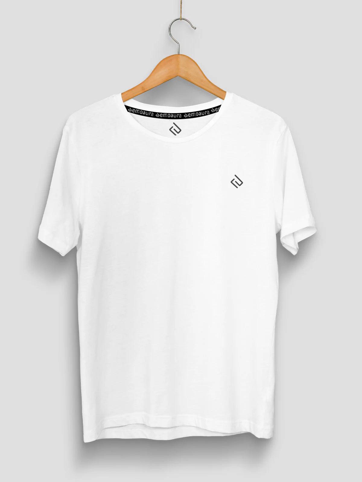 Plain Classic Fit T-Shirt with logo on chest - emoaura | India's favorite fashion brand