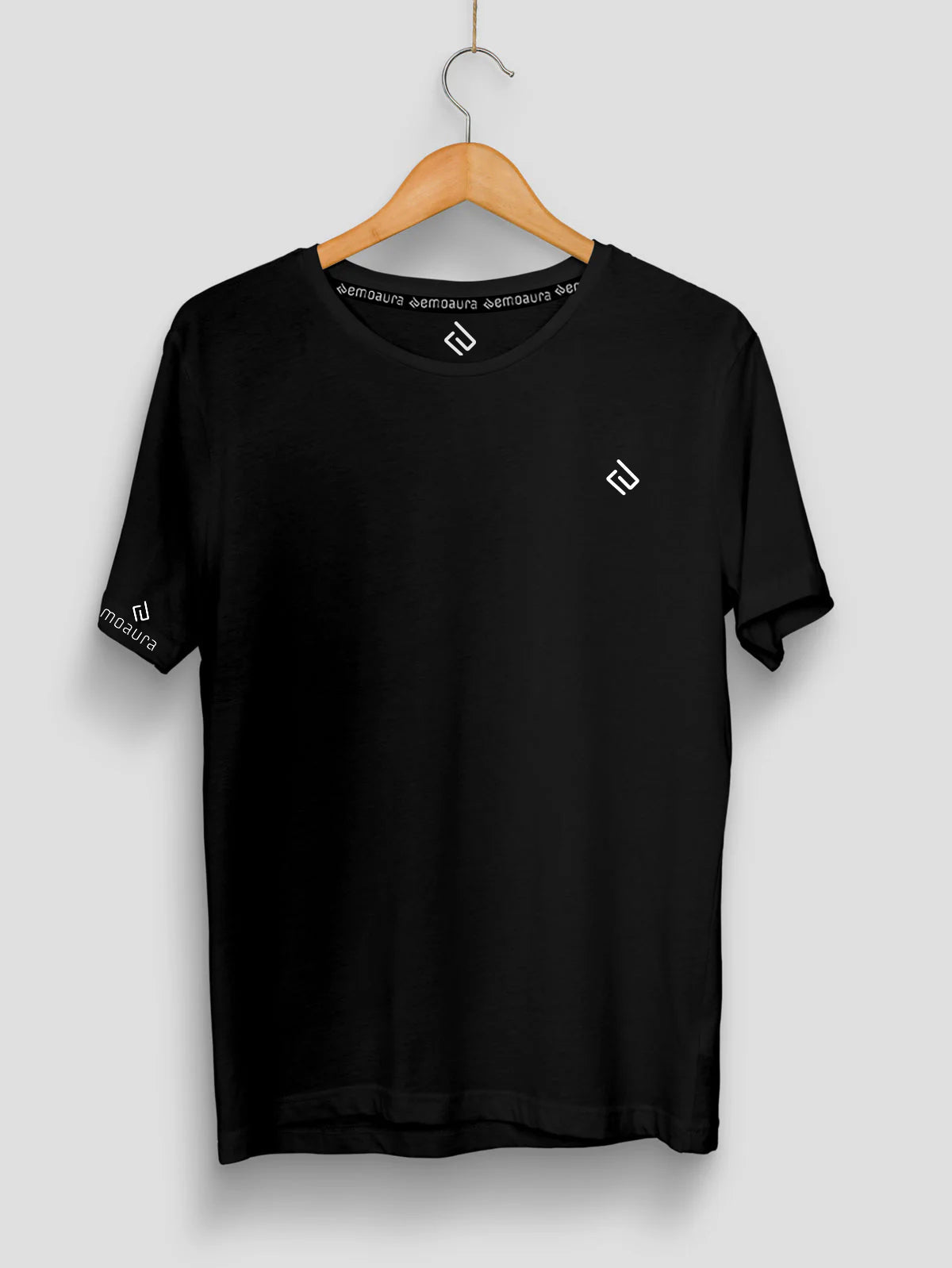 Plain Classic Fit T-Shirt Branding (Chest & Sleeve) on chest - emoaura | India's favorite fashion brand