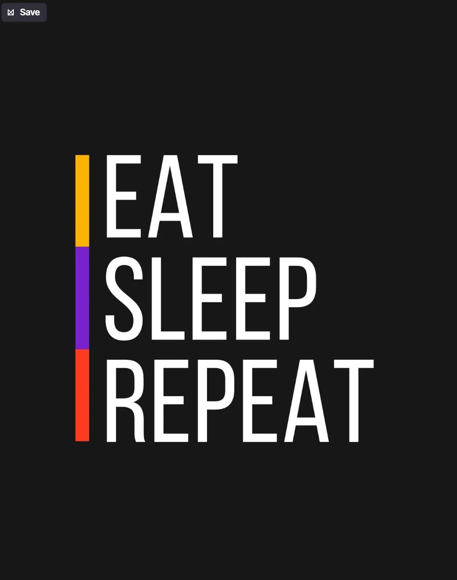 Short Sleeve Eat Sleep Repeat T - Shirt - emoaura | India's favorite fashion brand