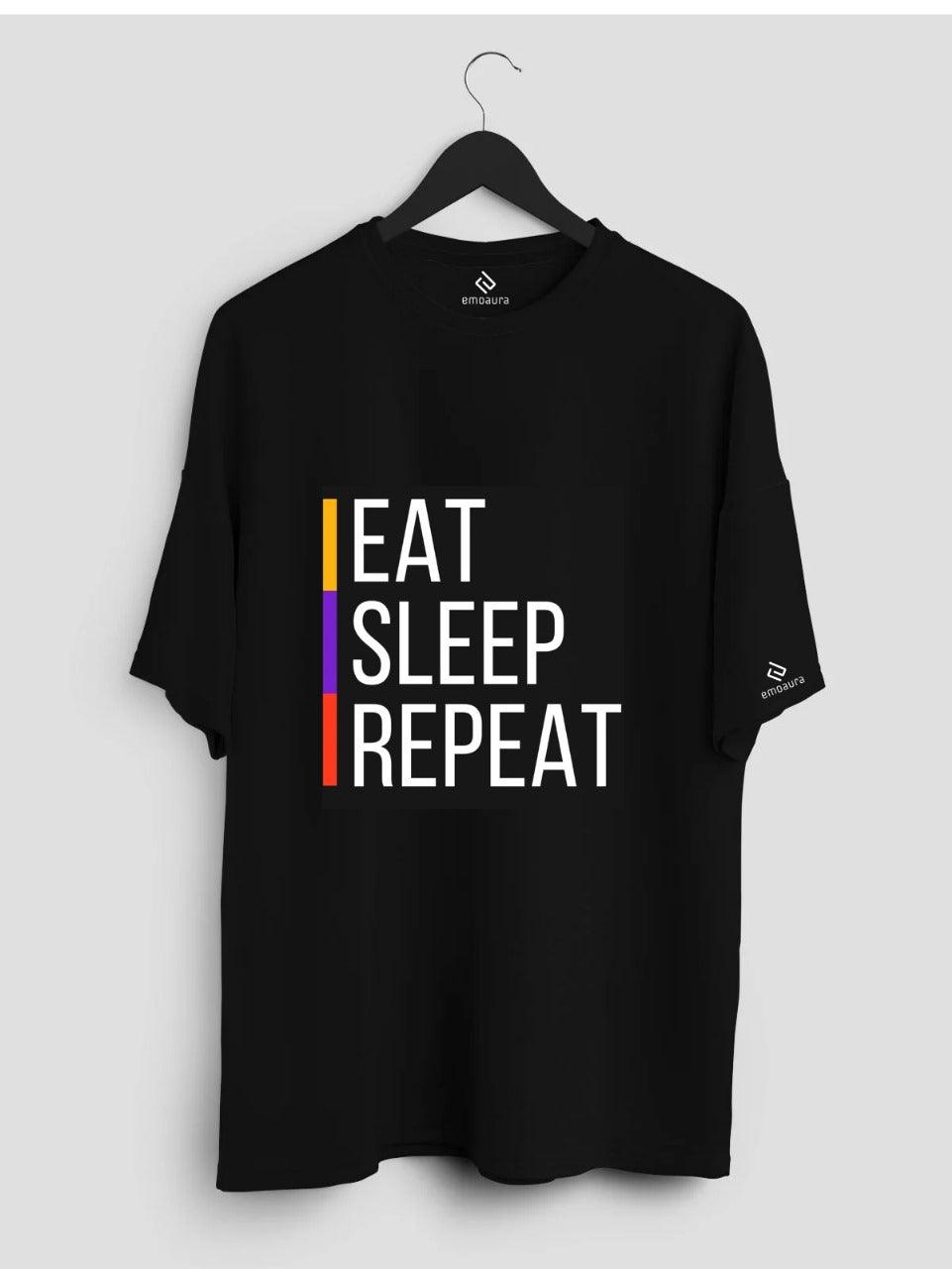 Short Sleeve Eat Sleep Repeat T - Shirt - emoaura | India's favorite fashion brand